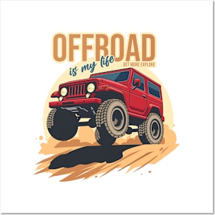 Offroad is my life get more explore red Posters and Art